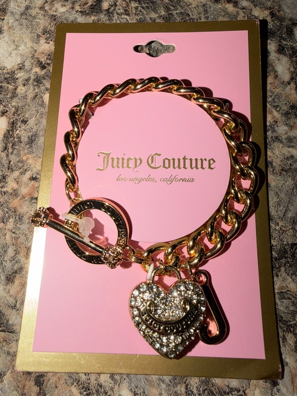 Juicy Couture Toggle Bracelet with Crystal Heart Charm - Picture 2 of 4